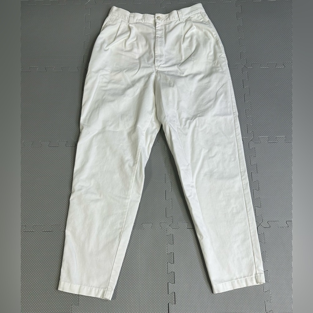 DOCKERS Pants Womens Size 12x31 White Classic Khaki Twill Pleated Vintage